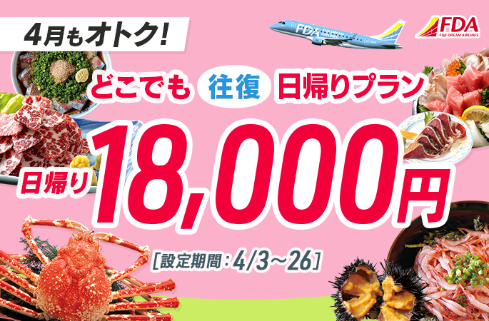 『どこでも往復日帰りプラン18,000円』
