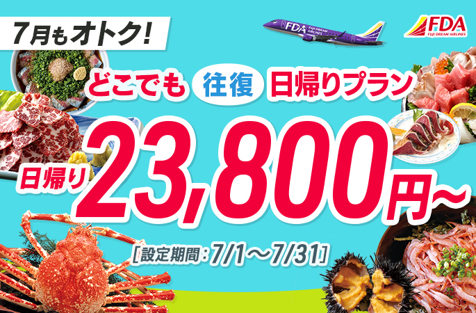 『どこでも往復日帰りプラン23,800円～』