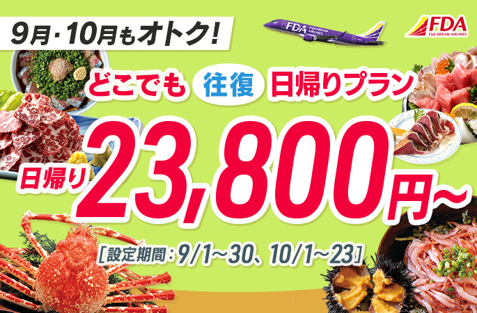『どこでも往復日帰りプラン23,800円～』