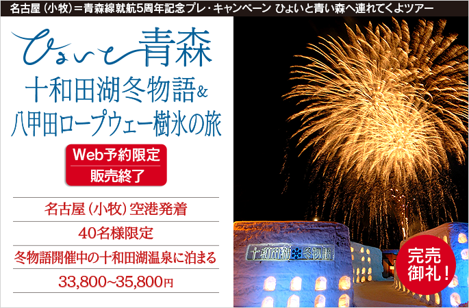 ひょいと青森　十和田湖冬物語＆八甲田ロープウェー樹氷の旅